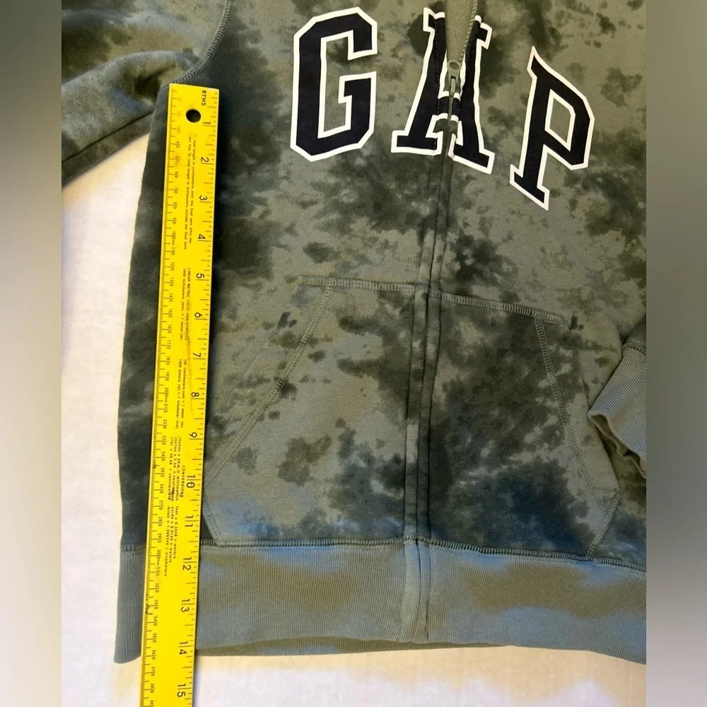 GAP Kids Olive Tie-Dye Zip Hoodie with kangaroo‎ pockets. Sz-L. CC1